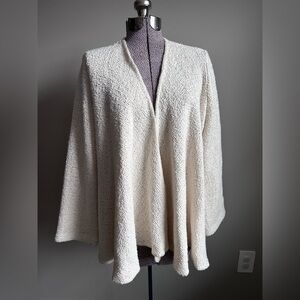 Wool cotton blend Hilana Equador knit Elegant Cream Women's cardigan sweater